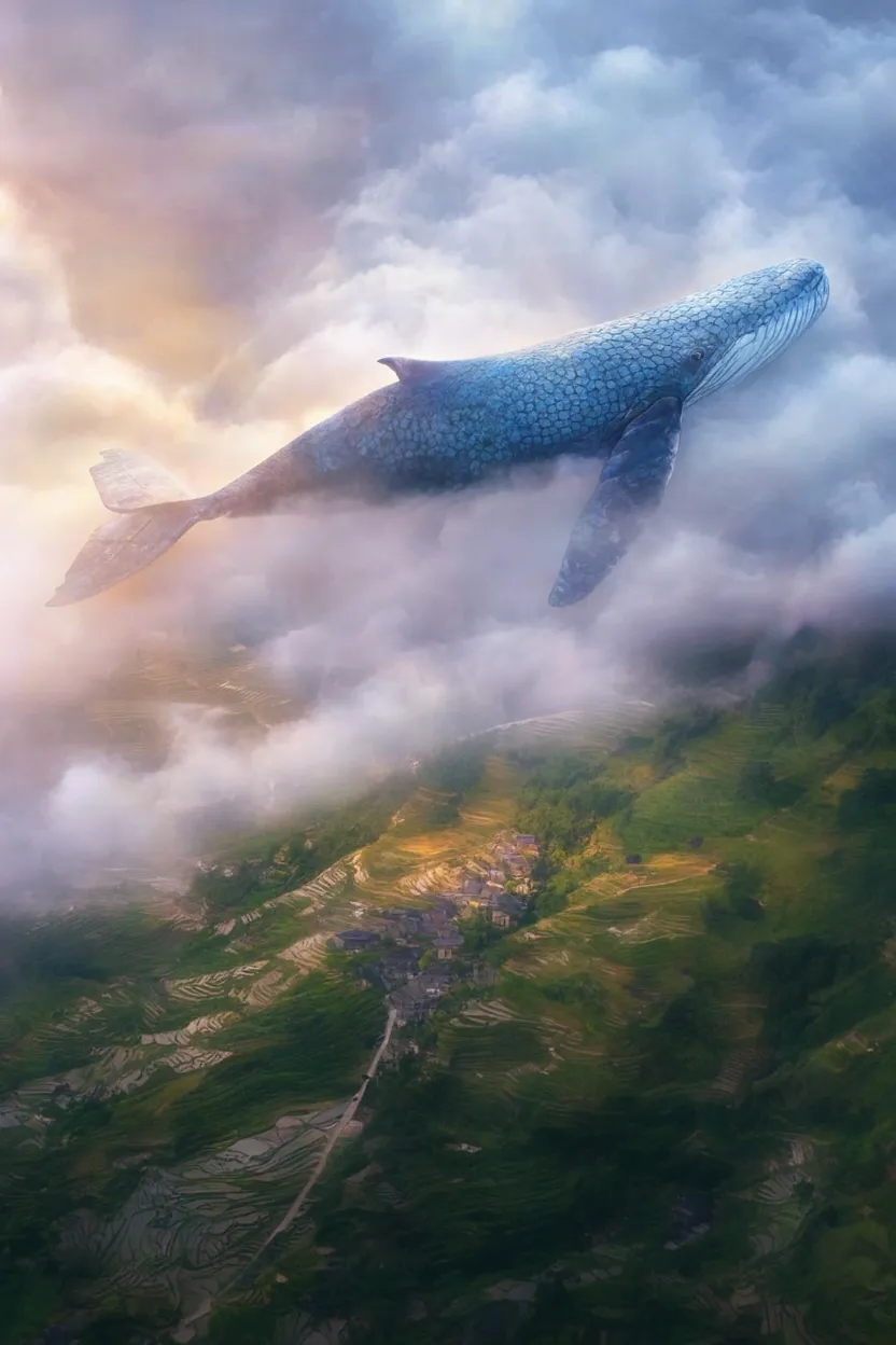 Text-to-Image sample: Flying Whale