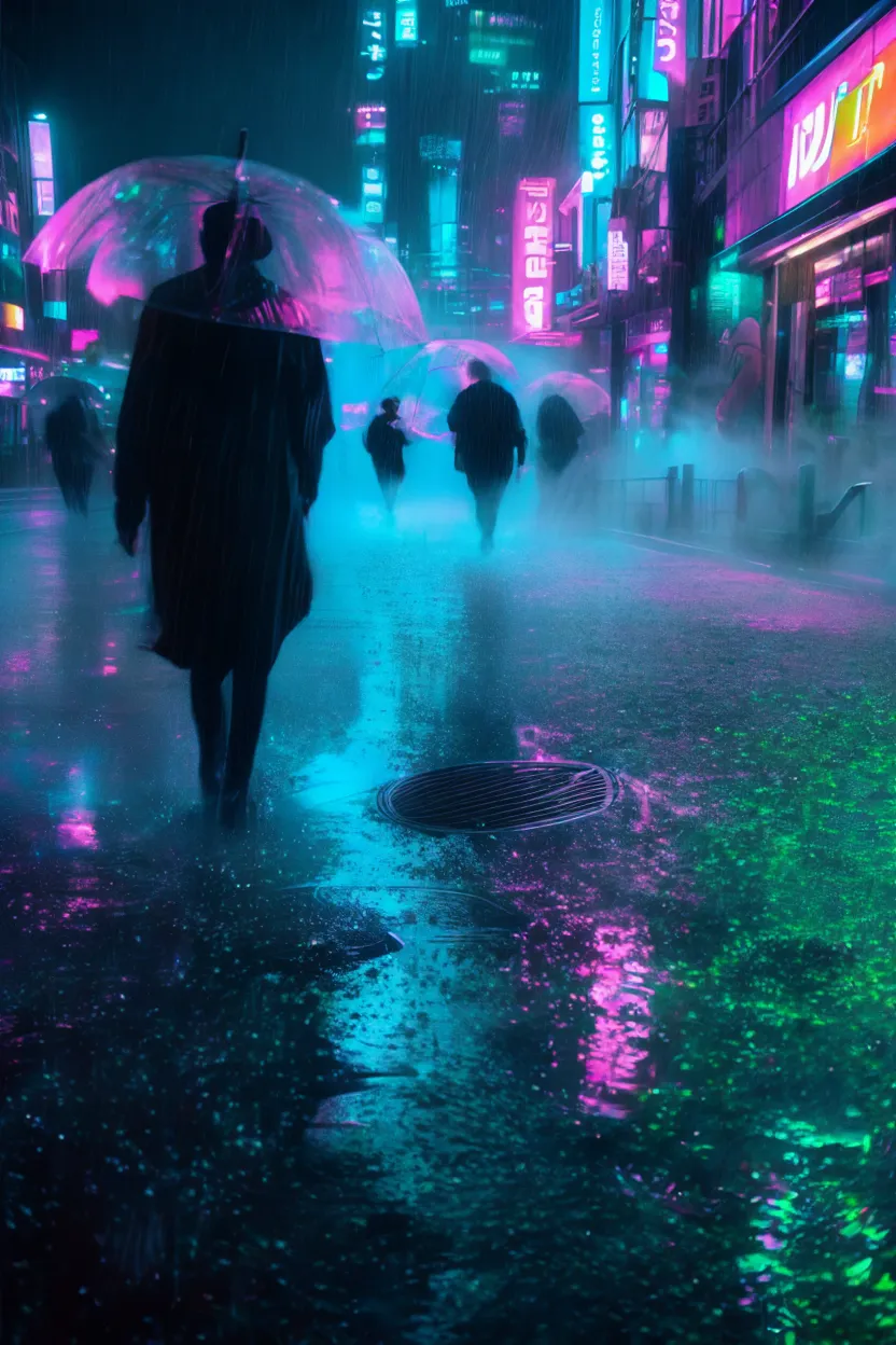 Text-to-Image sample: Neon Rain