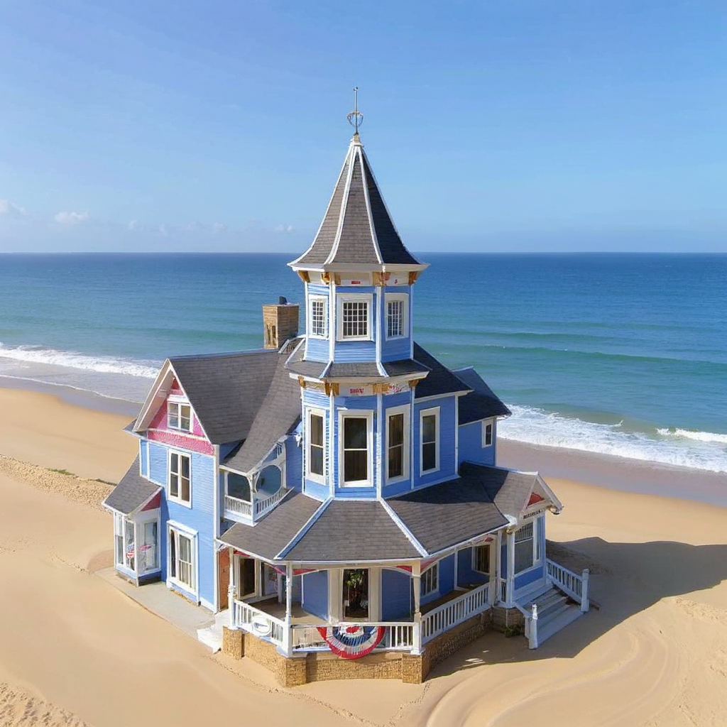 Edited Xiaomi-Robotics-U0 result for: Change the house to a coastal setting with beach and ocean.